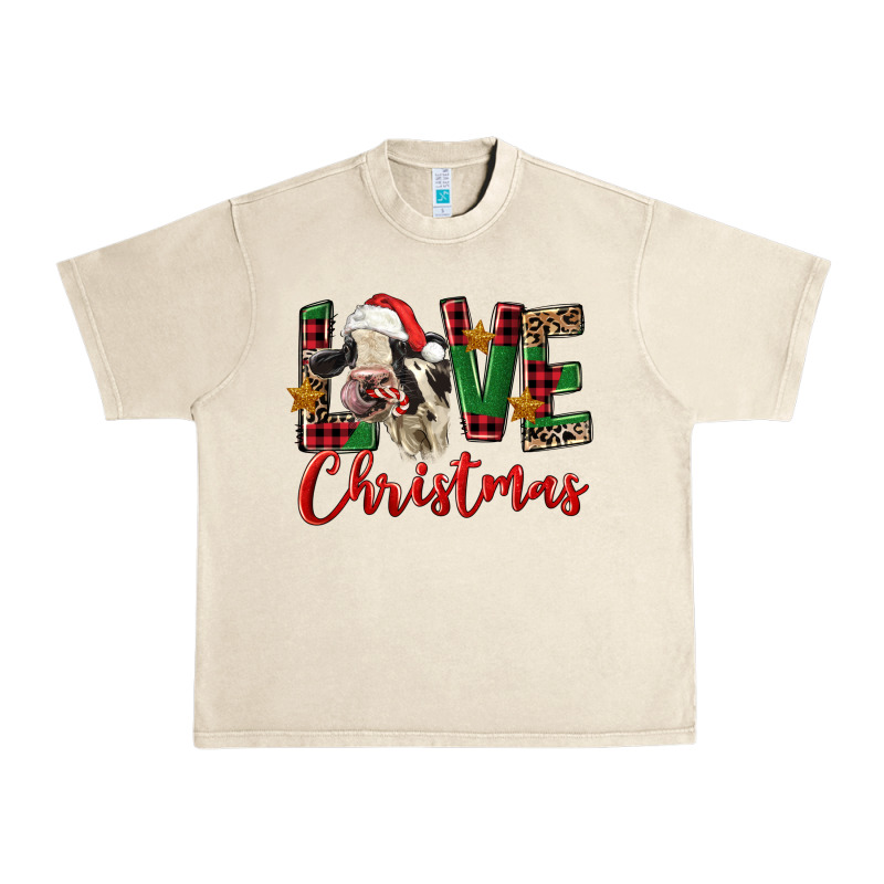 Love Christmas Holstein Heifer Urban Heavy Tee by FaDigitalArtStudio | Teevron