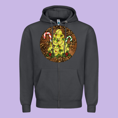 Softball Leopard  Christmas Zipper Hoodie Designed By Ranaportraitstore