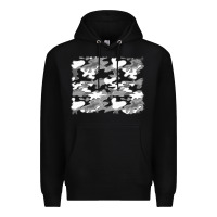Black black and white camouflage background Premium Hoodie - Artiststas