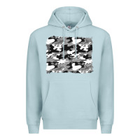 Blue Mist black and white camouflage background Premium Hoodie - Artiststas