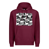 Burgundy black and white camouflage background Premium Hoodie - Artiststas