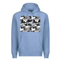 Colony Blue black and white camouflage background Premium Hoodie - Artiststas