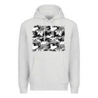 Dove Grey black and white camouflage background Premium Hoodie - Artiststas