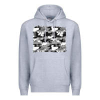 Heather Grey black and white camouflage background Premium Hoodie - Artiststas
