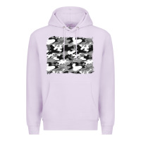 Lilac black and white camouflage background Premium Hoodie - Artiststas