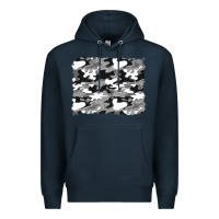 Navy black and white camouflage background Premium Hoodie - Artiststas