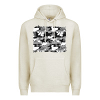 Oatmeal Heather black and white camouflage background Premium Hoodie - Artiststas