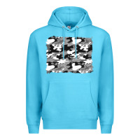 Ocean Blue black and white camouflage background Premium Hoodie - Artiststas