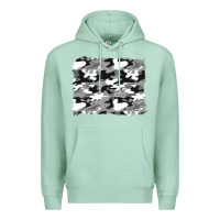 Seafoam black and white camouflage background Premium Hoodie - Artiststas