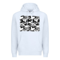 White black and white camouflage background Premium Hoodie - Artiststas