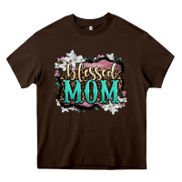 Chocolate Brown blessed mom Heavy Core Tee - OliviaCreatesArt