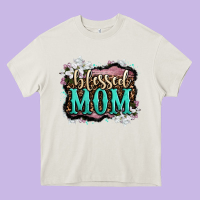 Blessed Mom Heavy Core Tee Designed By Oliviacreatesart