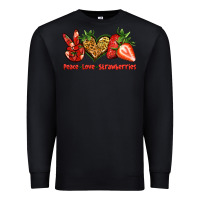 Black peace love strawberries Premium Sweatshirt - Jasminsmagicworld