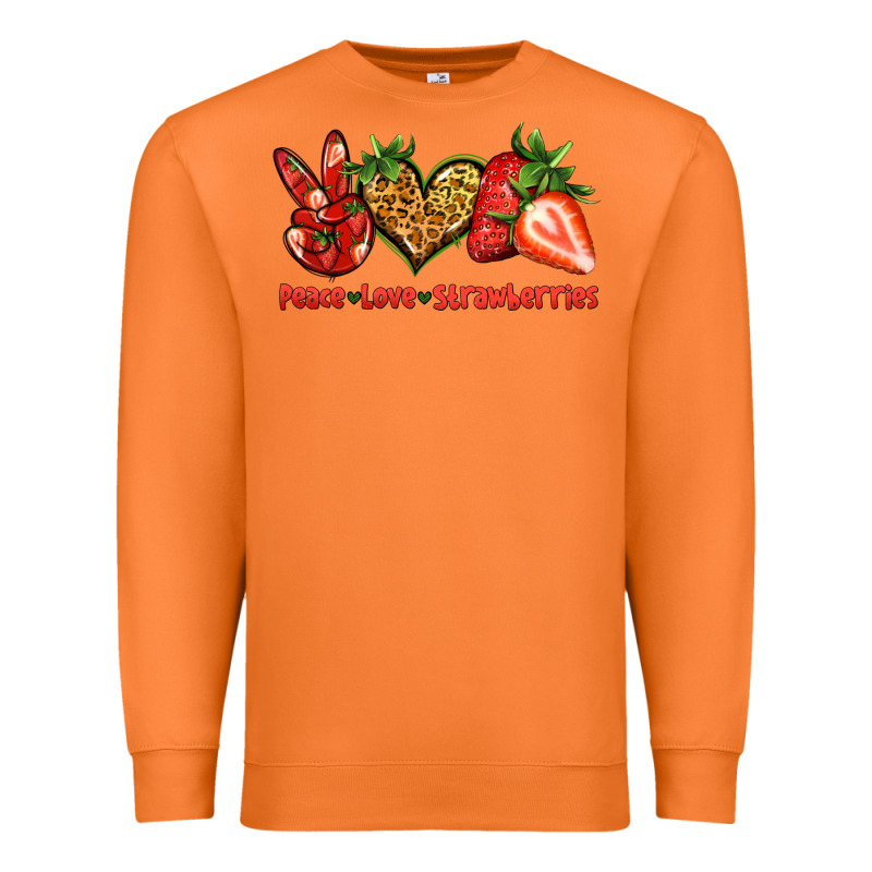 Peace Love Strawberries Premium Sweatshirt by Jasminsmagicworld | Teevron