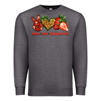 Charcoal Heather peace love strawberries Premium Sweatshirt - Jasminsmagicworld