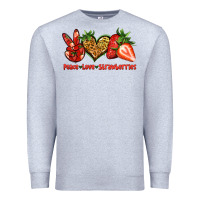 Heather Grey peace love strawberries Premium Sweatshirt - Jasminsmagicworld