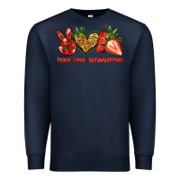 Navy peace love strawberries Premium Sweatshirt - Jasminsmagicworld