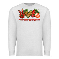 Oatmeal Heather peace love strawberries Premium Sweatshirt - Jasminsmagicworld