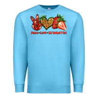 Ocean Blue peace love strawberries Premium Sweatshirt - Jasminsmagicworld