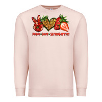 Pale Pink peace love strawberries Premium Sweatshirt - Jasminsmagicworld