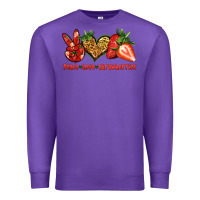 Purple peace love strawberries Premium Sweatshirt - Jasminsmagicworld