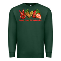 Sports Green peace love strawberries Premium Sweatshirt - Jasminsmagicworld