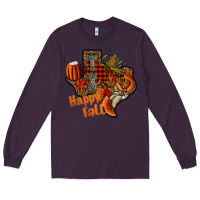 Plum happy fall texas Long Sleeve Tee - CowhideDigitalArt