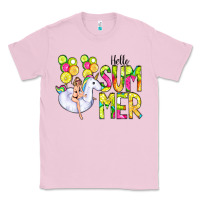 Bubblegum Pink Hello Summer Unicorn Classic Tee - CowCowDesign