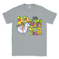 Heather Grey Hello Summer Unicorn Classic Tee - CowCowDesign