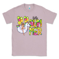 Lilac Hello Summer Unicorn Classic Tee - CowCowDesign