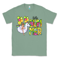 Sage Hello Summer Unicorn Classic Tee - CowCowDesign