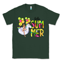 Sports Green Hello Summer Unicorn Classic Tee - CowCowDesign