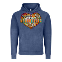 Vintage Denim Happy Valentınes Day Vintage Hoodie - CowhideDigitalArt