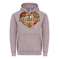 Vintage Zinc Happy Valentınes Day Vintage Hoodie - CowhideDigitalArt