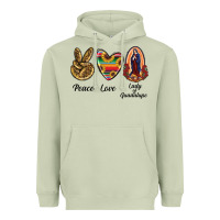 Matcha Peace Love Lady Of Guadalupe Heavyweight Hoodie - RanaPortraitStore