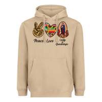 Mushroom Peace Love Lady Of Guadalupe Heavyweight Hoodie - RanaPortraitStore