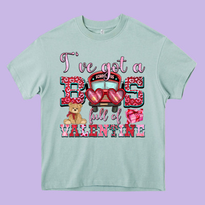 I've Got A Bus Full Of Valentine Heavy Core Tee Designed By Oliviacreatesart