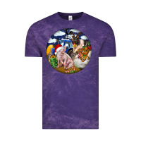 Cloud Purple Farm And Pig Vintage Tee - FaDigitalArtStudio