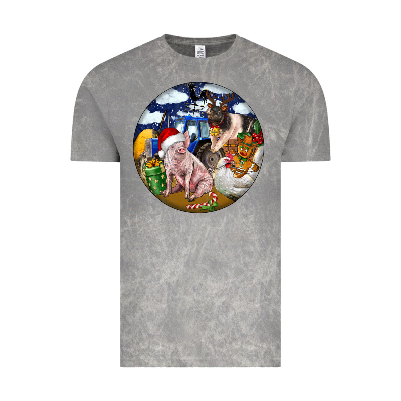 Farm And Pig Vintage Tee by FaDigitalArtStudio | Teevron
