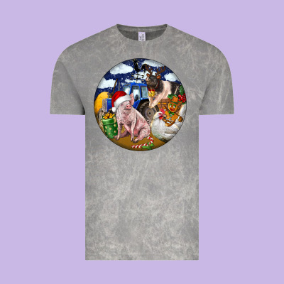Farm And Pig Vintage Tee Designed By Fadigitalartstudio