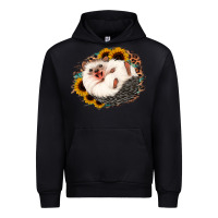 Black happy hedgehog sunflower leopard Urban Hoodie - Jasminsmagicworld