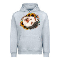 Heather Grey happy hedgehog sunflower leopard Urban Hoodie - Jasminsmagicworld