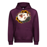 Mauve Wine happy hedgehog sunflower leopard Urban Hoodie - Jasminsmagicworld