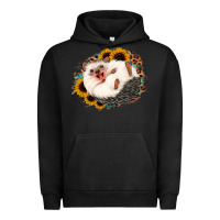 Pigment Black happy hedgehog sunflower leopard Urban Hoodie - Jasminsmagicworld