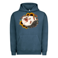 Pigment Midnight Navy happy hedgehog sunflower leopard Urban Hoodie - Jasminsmagicworld