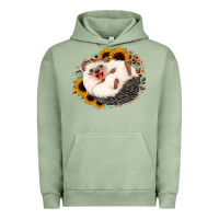 Pigment Oil Green happy hedgehog sunflower leopard Urban Hoodie - Jasminsmagicworld