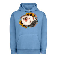 Pigment Pebble Blue happy hedgehog sunflower leopard Urban Hoodie - Jasminsmagicworld