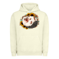 Pigment Pistachio happy hedgehog sunflower leopard Urban Hoodie - Jasminsmagicworld