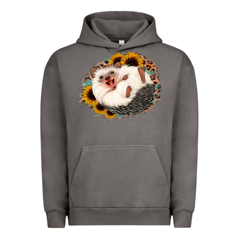 Happy Hedgehog Sunflower Leopard Urban Hoodie by Jasminsmagicworld | Teevron