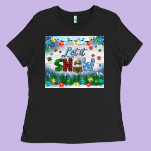 Let It Snow Tumbler Ladies Tee Designed By Bundleandbundleshop